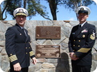 Captain Eugene Doyle, Commmodore of SUBRON 11 and Paul Davenport, Command Master Chief